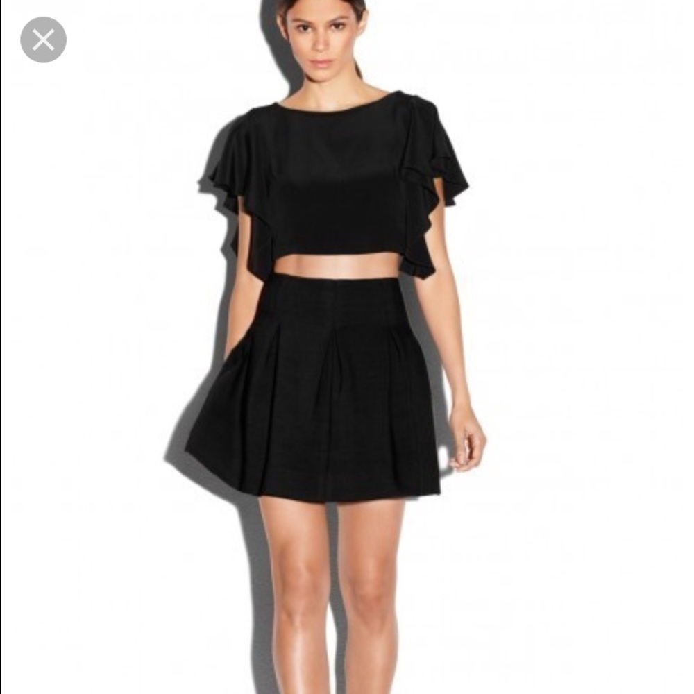 Milly Circle Skater Flare Skirt in Black